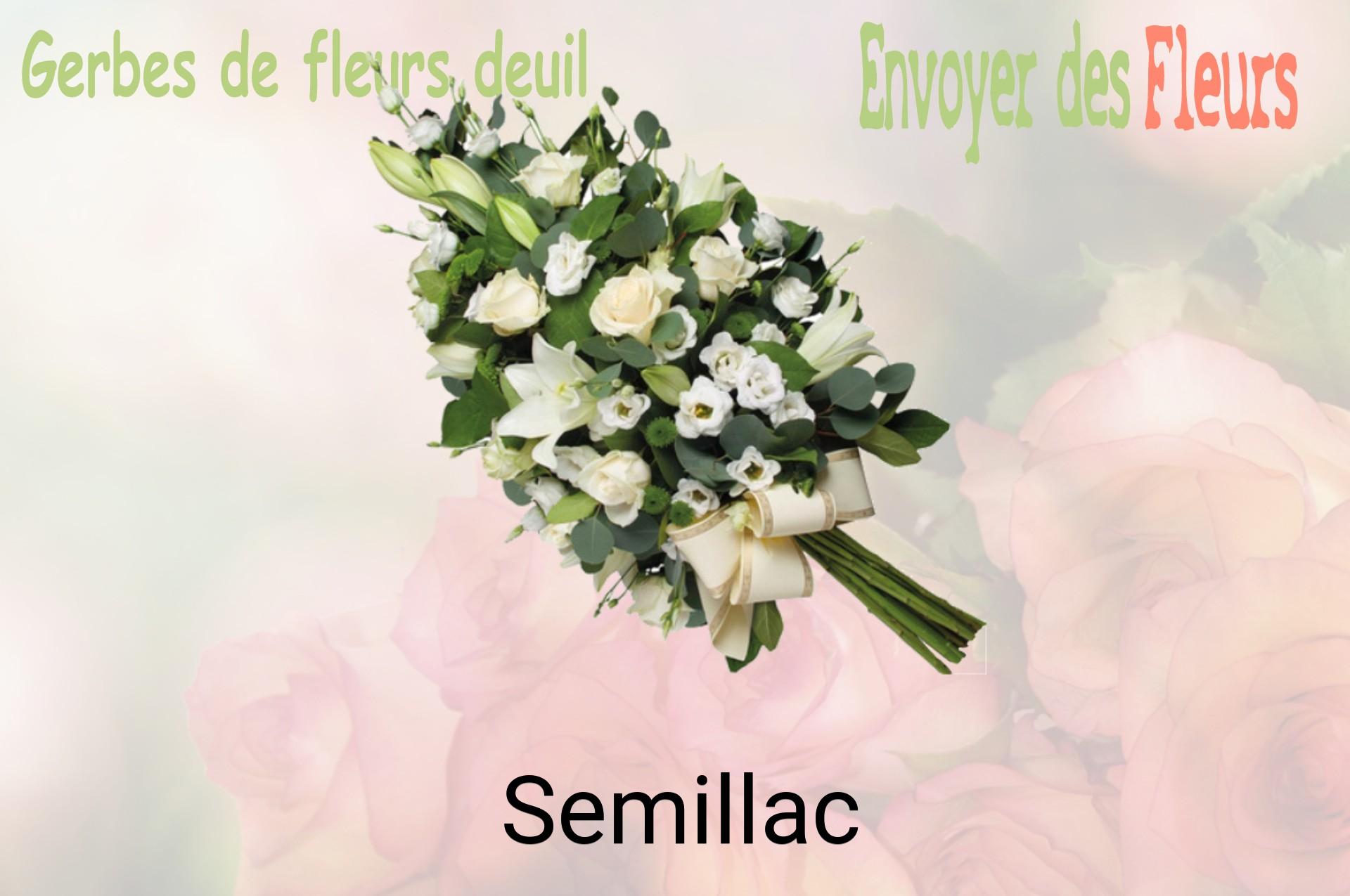 Gerbe de fleurs de deuil livrée à Semillac